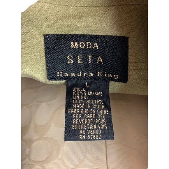 Large Moda Seta by Sandra King Women's Sage Green Pant Suit 2 Piece - Picture 7 of 10
